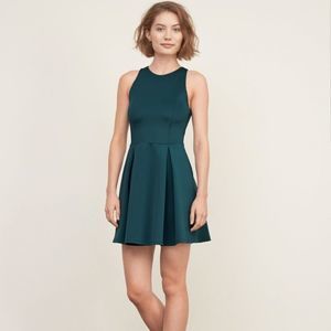 High Neck Neoprene Dress abercrombie & fitch size M A&F blue mini short flare